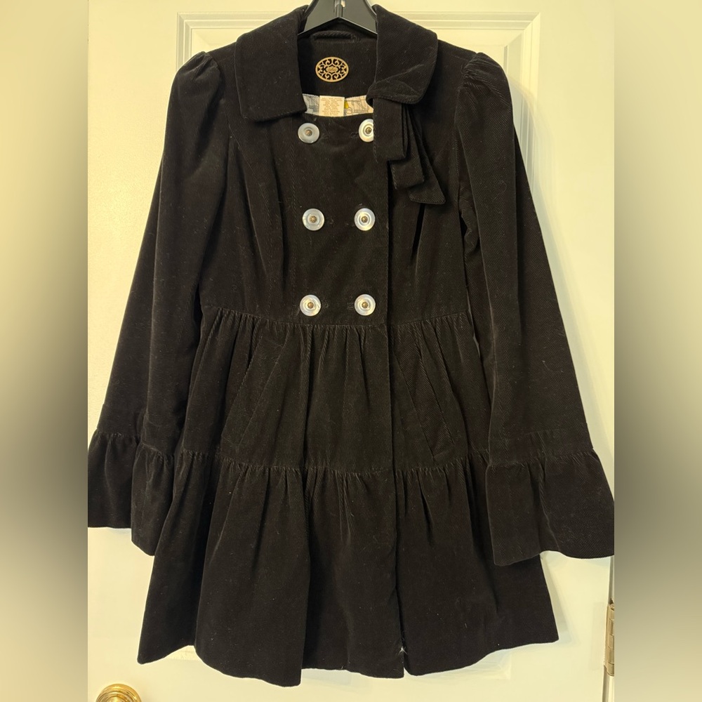 Anthropologie Black Corduroy Coat